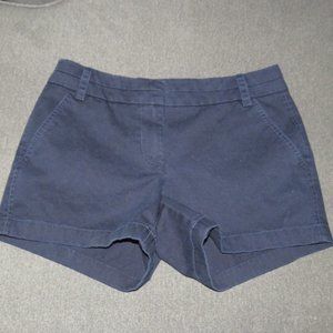 Women's Size 2 EUC J. Crew Navy Chino Shorts, Pockets
